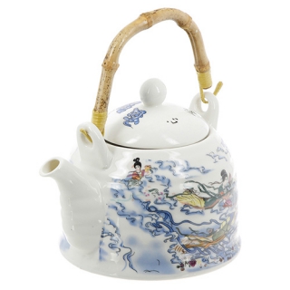 Чайник для чая Девушки в облаках, с бамбуковой ручкой, 600 мл